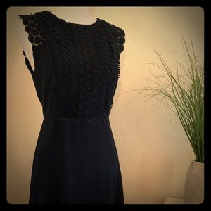 Ann Taylor Black Eyelit A-line dress